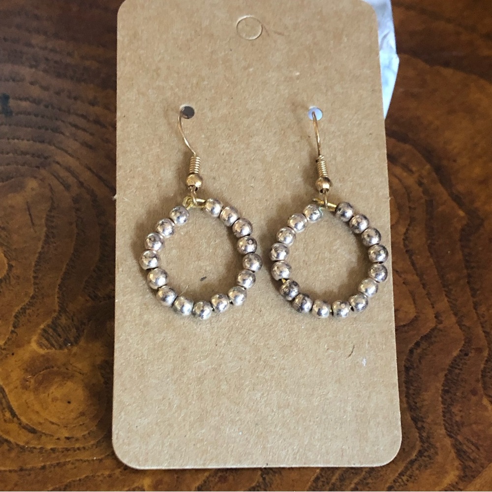 Handcrafted recycled material beaded earrings
